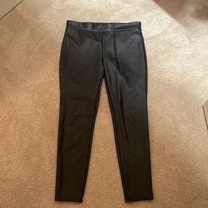 Black faux leather leggings.